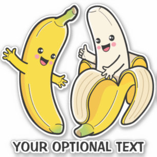 Adesivo vinhetas de texto personalizadas para as bananas e