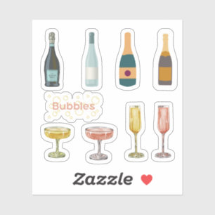 Adesivo Vinhetas de vinho espumantes
