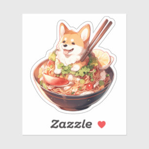 Adesivo Vinhetas de vinil com corte personalizado de corgi
