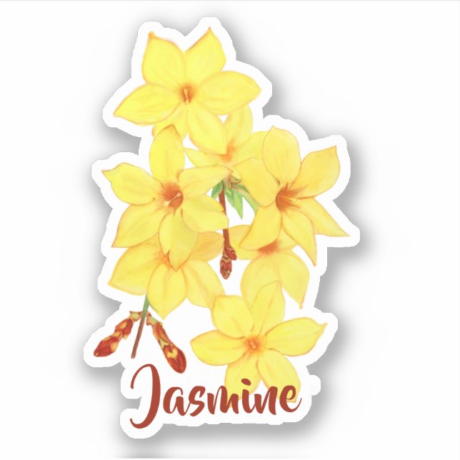 Adesivo Vinhetas de vinil personalizadas da flor Jasmine (Frente)