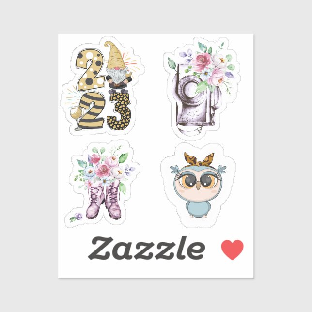 Adesivo Vinhetas de vinilo de corte personalizado de 8" x  (Folha)