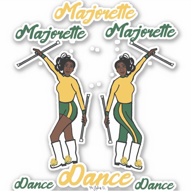 Adesivo Vinhetas Majorette (Amarelo Verde) (Frente)