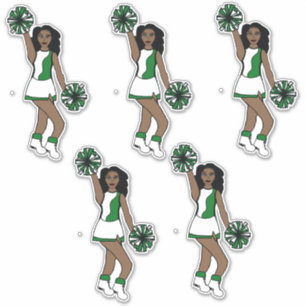 Adesivo Vinhetas verdes de 14 pol x 14 pol com corte perso