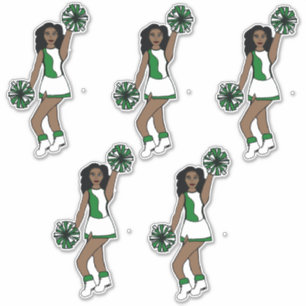 Adesivo Vinhetas verdes de 14 pol x 14 pol com corte perso