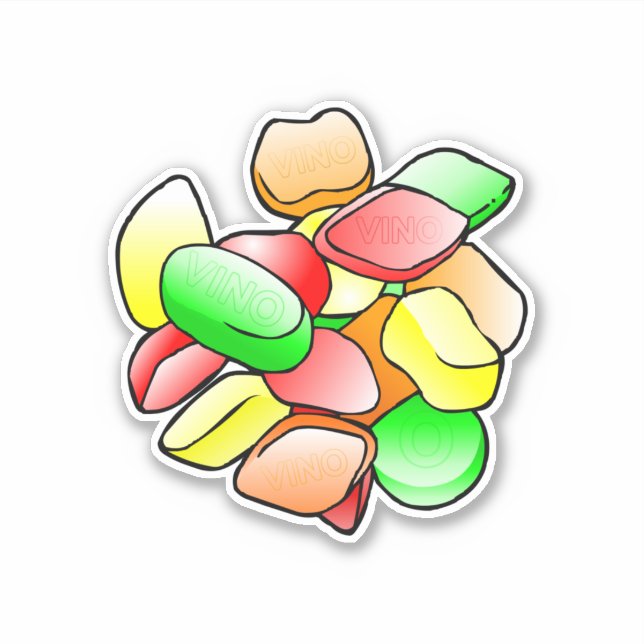 Adesivo Vinho Colorido em Inglês (Frente)