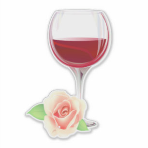 Adesivo Vinho e Rosa
