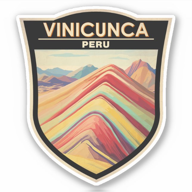 Adesivo Vinicunca Peru Viagem Art Vintage (Frente)