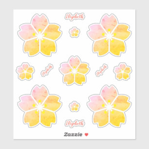 Adesivo Vinil de Flor Rosa Dourado Personalizado