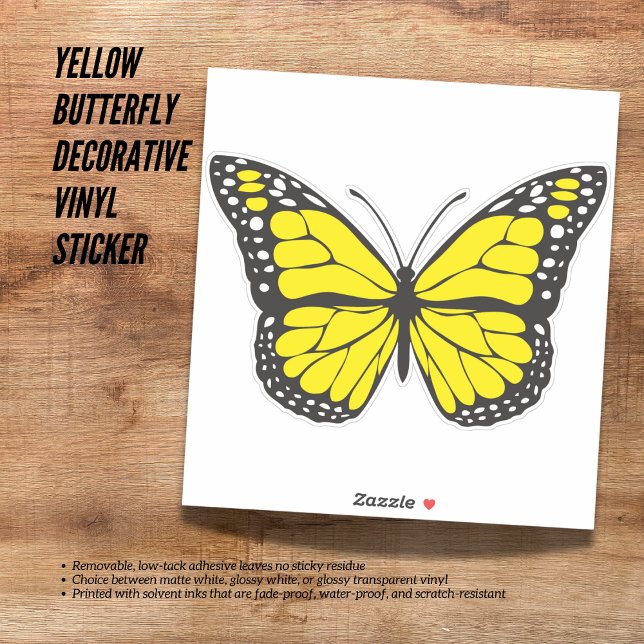 Adesivo Vinil decorativo da borboleta amarela (The Butterfly Studio
🌟 Yellow Butterfly Decorative Vinyl🦋 Sticker)