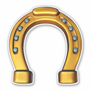 Adesivo Vinil em ferradura dourado afortunado da boa sorte