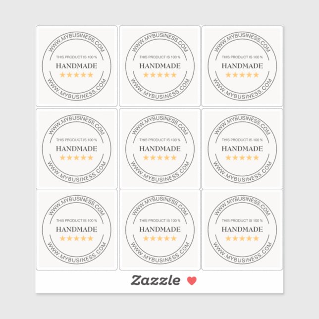 Adesivo Vinil para pequenas empresas, produto feito à mão  (Folha)