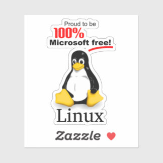 Adesivo Vinil Sticker 3x3 Linux - Microsoft Free