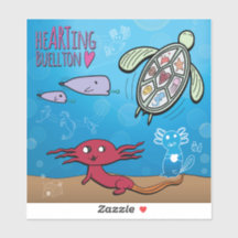 Vinil Sticker - Axolotls in Sea-Buellton.Art