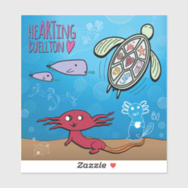 Adesivo Vinil Sticker - Axolotls in Sea-Buellton.Art