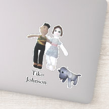 Vinil Sticker - Casal e Cão