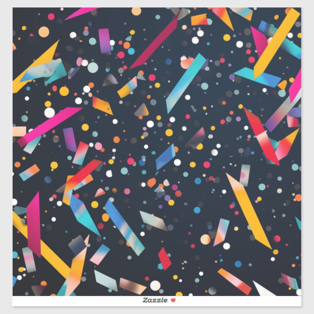 Adesivo Vinil Sticker confetti de cor vibrante (Folha)