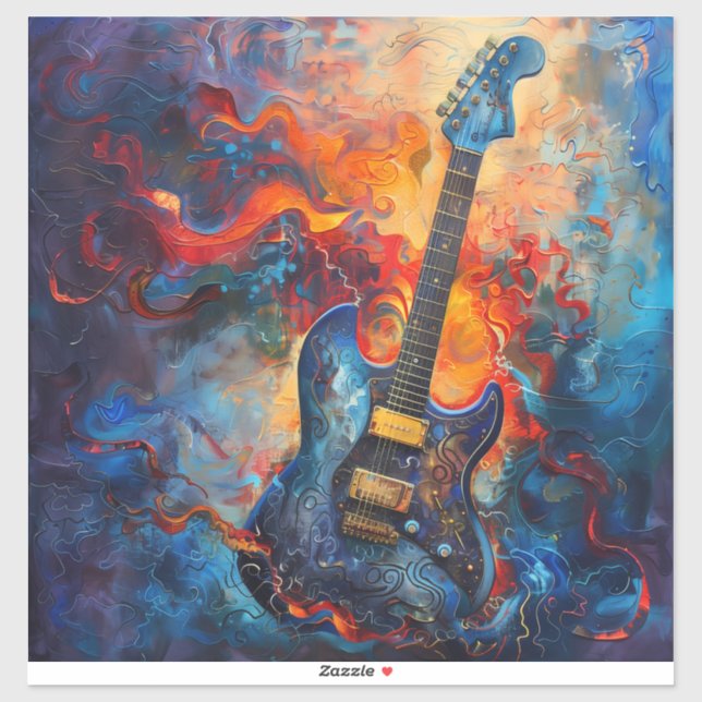 Adesivo Vinil Sticker de Violão Elétrico (Folha)