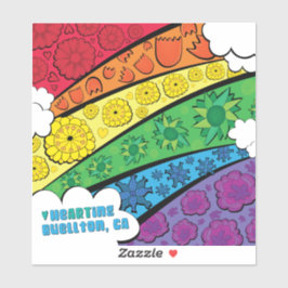 Adesivo Vinil Sticker - Flores Arco-Íris - Buellton.Art