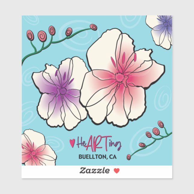 Adesivo Vinil Sticker - Flores e Vinhas - Buellton.Art (Folha)