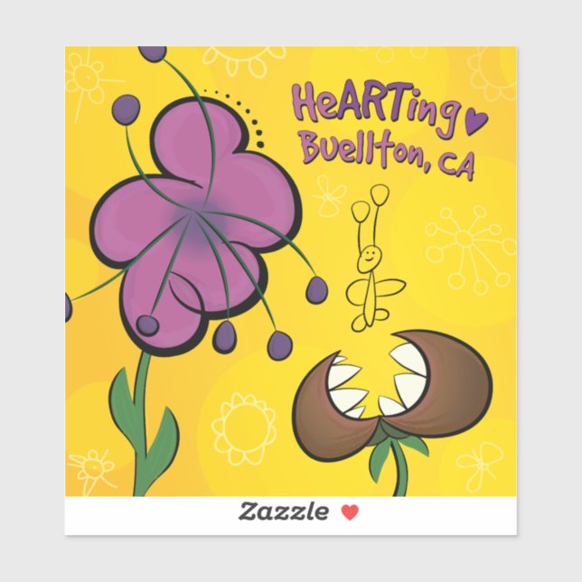 Adesivo Vinil Sticker - Flores-Sanfona -Buellton.Art (Folha)