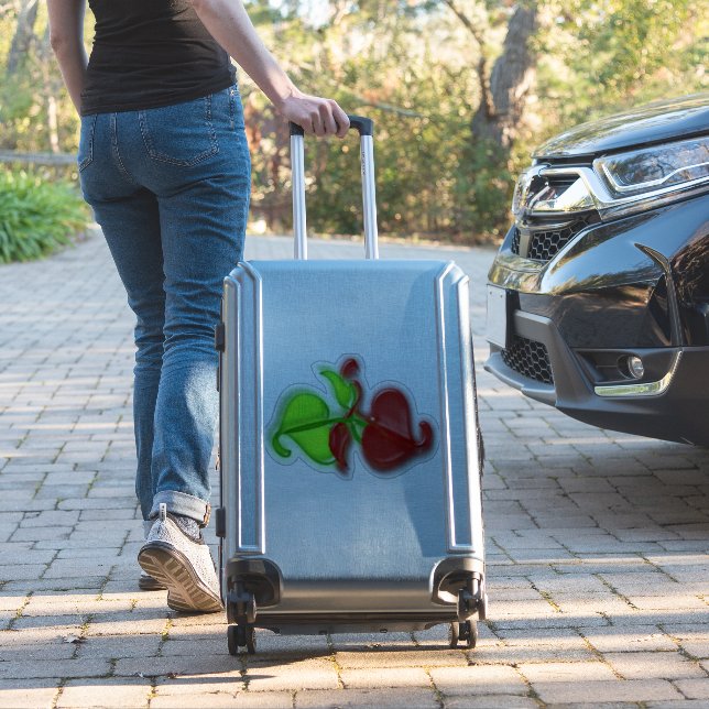 Adesivo Vinil Sticker - Folhas Verdes e Vermelhas em 3-D (Mala Insitu)