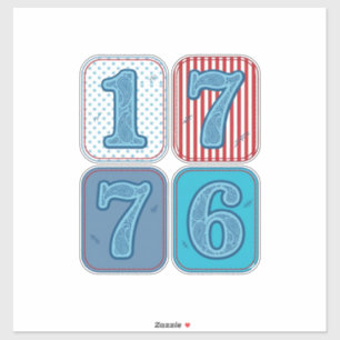 Adesivo Vintage 1776 Remendo Patriótico