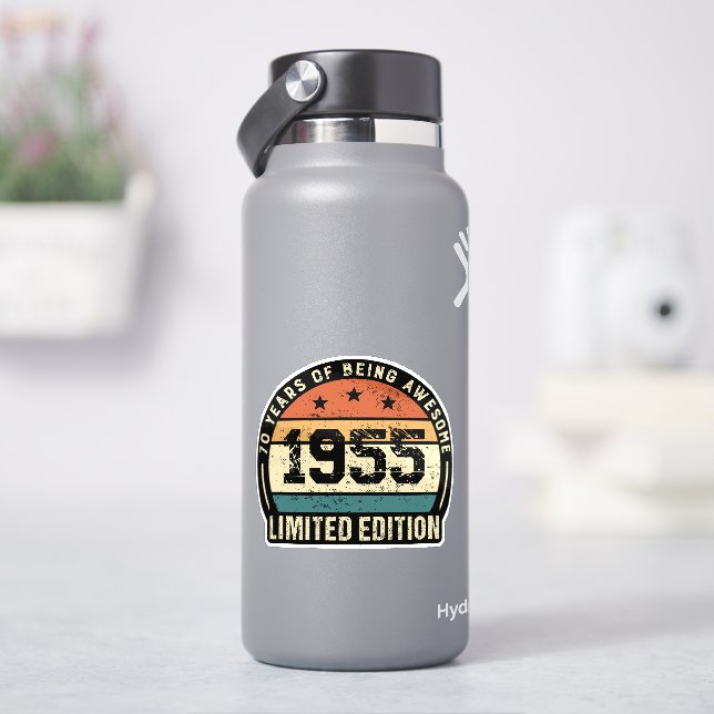 Adesivo Vintage 1955 Retro 70th Birthday Anniversary  (HidroFlask)