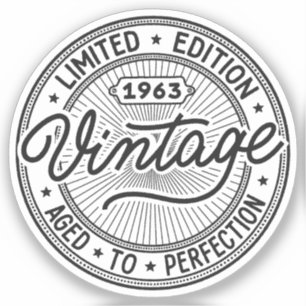 Adesivo Vintage 1963 Aniversário