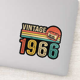 Adesivo Vintage 1966 Birthday Music Cassette Tape Bday 