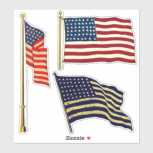 Adesivo Vintage American Flags
