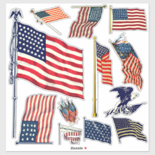 Adesivo Vintage American Flags