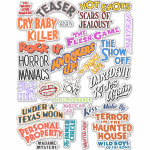 Adesivo vintage Antique Filme Títulos Palavras Frases Cota