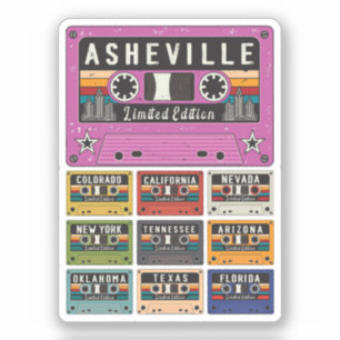 Adesivo Vintage Asheville City viagem