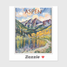 Adesivo Vintage Aspen Colorado Maroon Bells Landscape