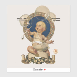 Adesivo Vintage Baby Bubbles por J.C. Leyendecker Nursery