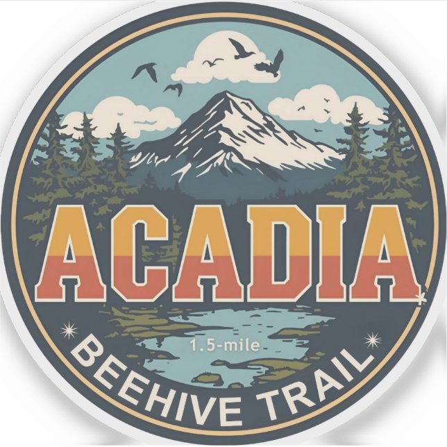 Adesivo Vintage beehive trail Acadia National park gifts (Frente)