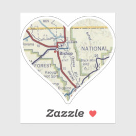 Adesivo Vintage Bishop California Map