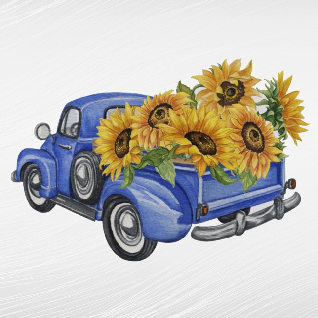 Adesivo Vintage Blue Truck Sunflower (Criador carregado)