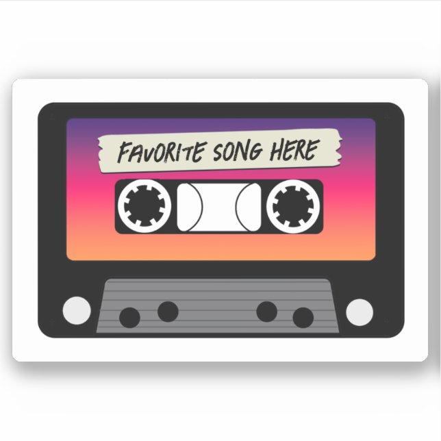 Adesivo Vintage Cassette Custom-Cut Vinyl Sticker (Frente)