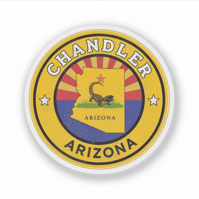 Adesivo Vintage Chandler City, Arizona gifts (Frente)