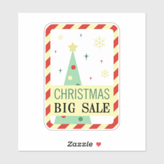 Adesivo Vintage Christmas Sale Sticker With Green Tree