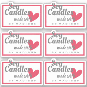 Adesivo Vintage Cinzas Vermelhas Feitas com Velas de Soja 