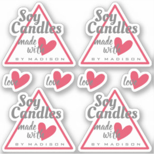 Adesivo Vintage Cinzas Vermelhas Feitas com Velas de Soja