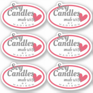 Adesivo Vintage Cinzas Vermelhas Feitas com Velas de Soja