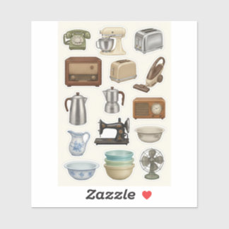 Adesivo Vintage Classic Home Appliances Sticker Sheet