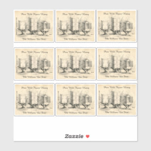 Adesivo Vintage - Colmeias de Abelhas