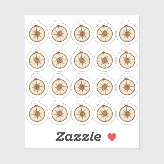 Adesivo Vintage Compass Camping Hiking Location Planner (Folha)