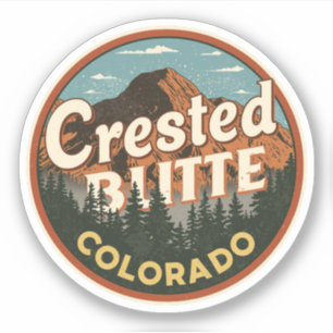 Adesivo vintage crested butte colorado montanha ao ar livr