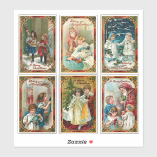 Adesivo Vintage Crianças e Papais noeis