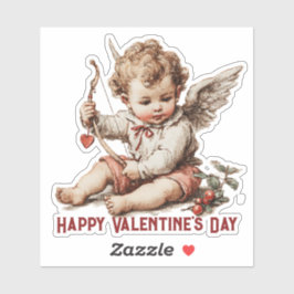 Adesivo Vintage Cupid With Heart Bow